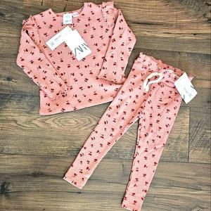 Zara baby girl ribbed floral set, NEW
